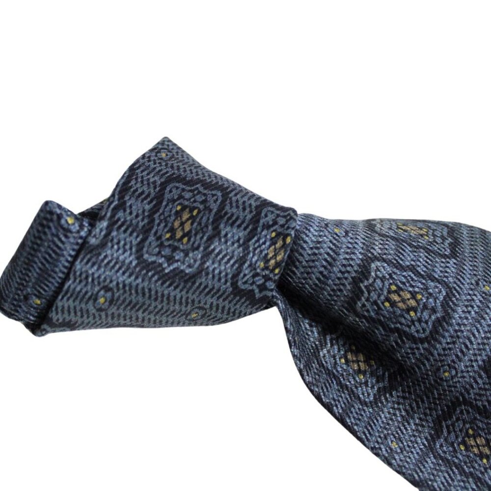 GIORGIO ARMANI Cravatte Tie 100% Silk -Camel, Grey Blue & Navy